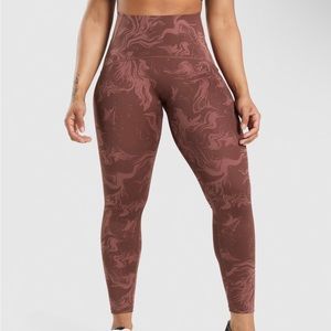 Gymshark Waist Support Leggings, Cherry Brown
